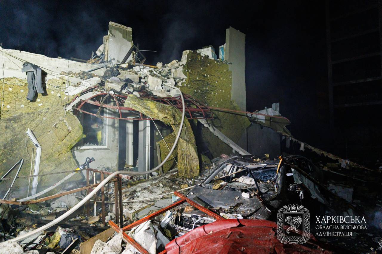 Разрушения в Харков като резултат от руския терористичен удар